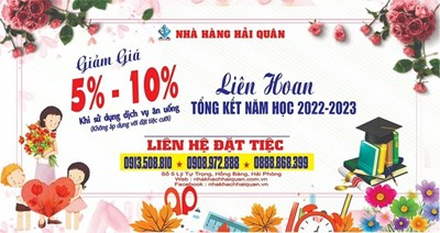 Giảm giá 5%-10% Cho tiệc liên hoan, tổng kết năm học 2022-2023