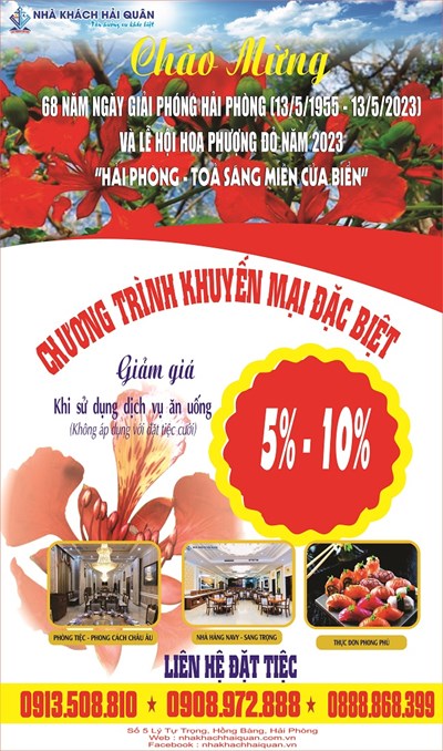 Chương Trình Khuyến Mại Chào Mừng Kỷ Niệm 68 Năm Giải Phòng Hải Phòng và Lễ Hội Hoa Phượng Đỏ 2023